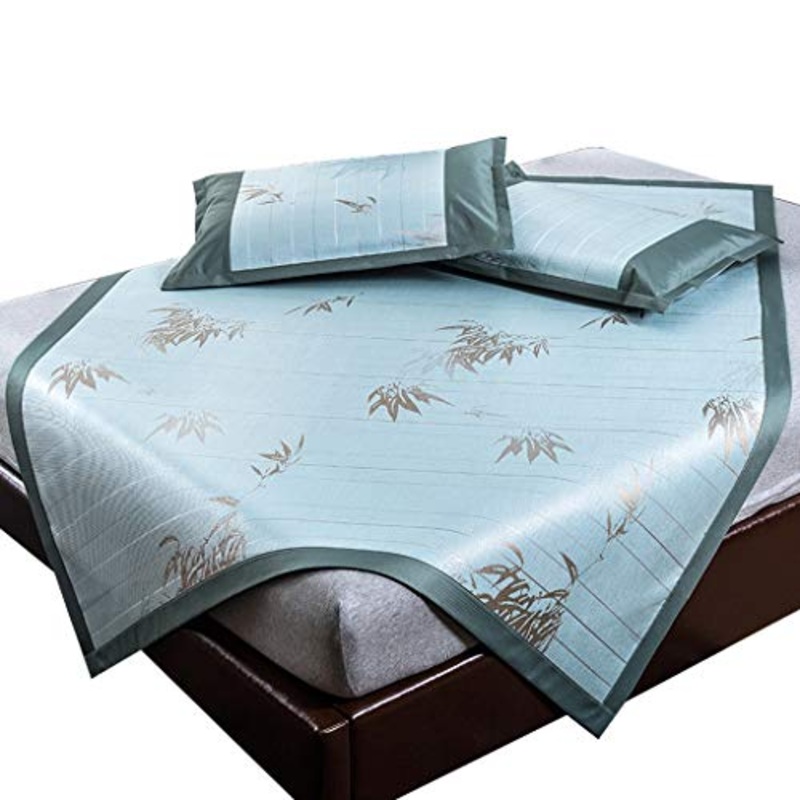 Materassino in Seta di Ghiaccio, 600D Ice Silk e 3D Maglia Traspirante, Rinfrescante e Confortevole Letto Matrimoniale, Lavabile (Color : A, Size : 1.82m)