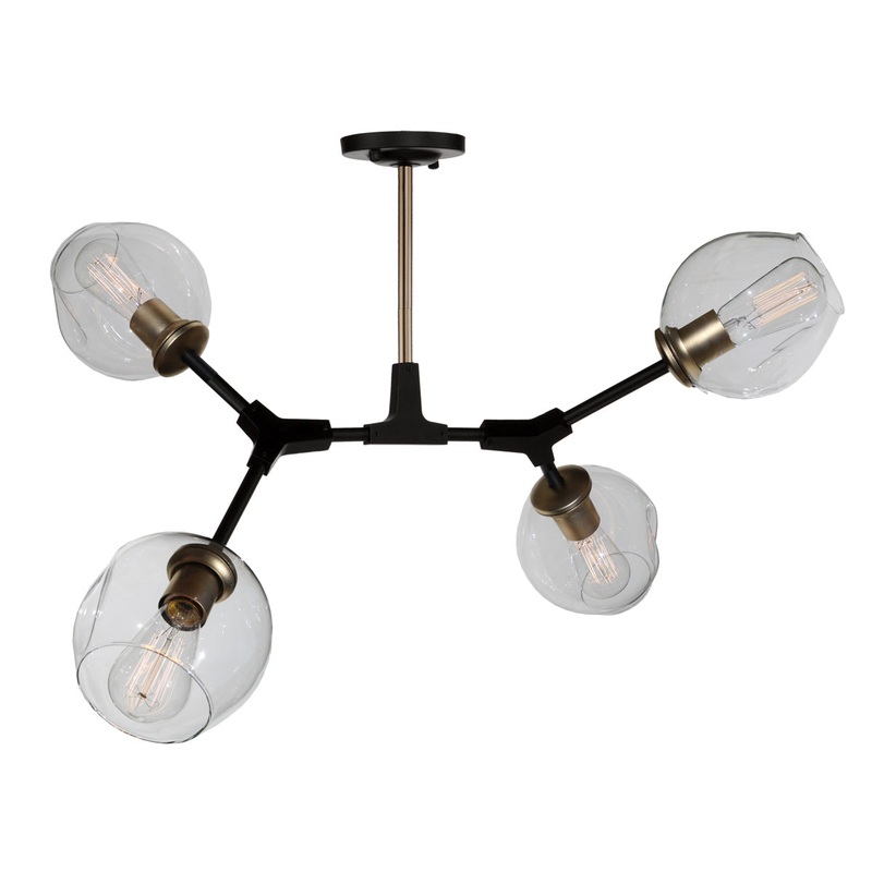 Organic Semi-Flush Mount Light – Vintage Brass