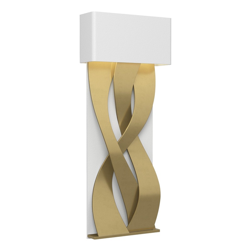 Tress Small LED Sconce White Modern Brass