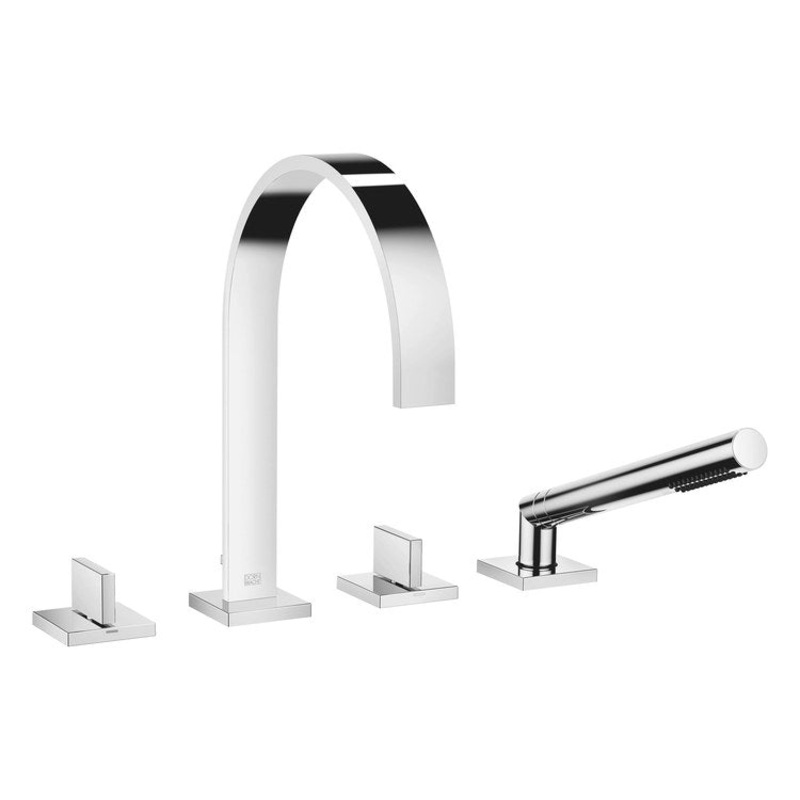 Tub Filler MEM Mixer for Deck Mount with Handshower 2 Lever Chrome