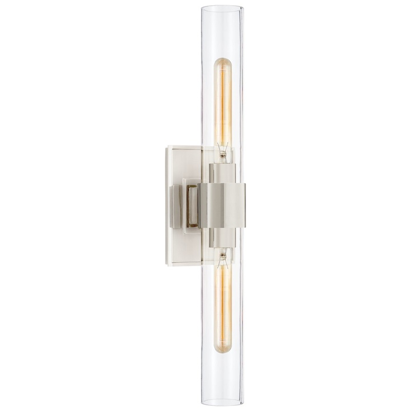 Two Light Wall Sconce from the Presidio Collection in Polished Nickel Finish by Visual Comfort Signature