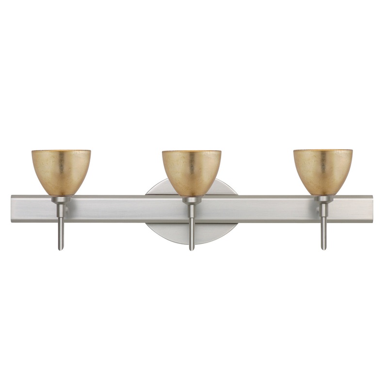 Besa 3SW-1758GF-SN Divi Three Light Wall Sconce Satin Nickel