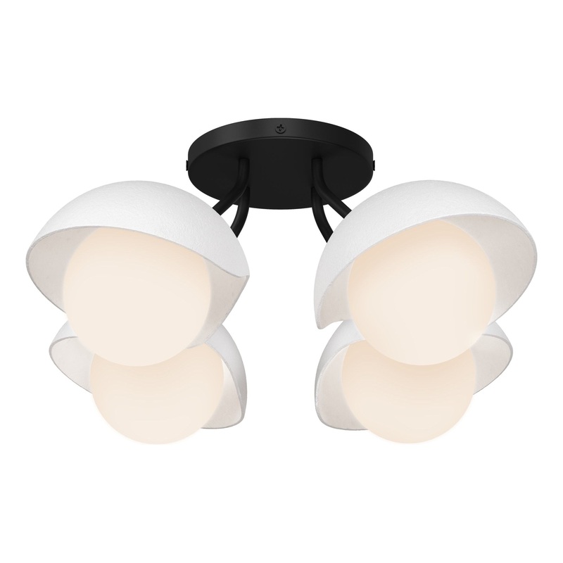 Brooklyn 4-Light Single Shade Semi-Flush Black White