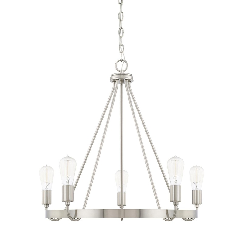 Capital Lighting 420061BN Tanner 5 Light Chandelier Brushed Nickel