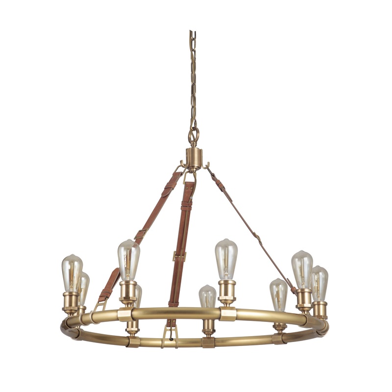 Craftmade 48129-VB Huxley – Gallery Nine Light Chandelier Vintage Brass (Discontinued)