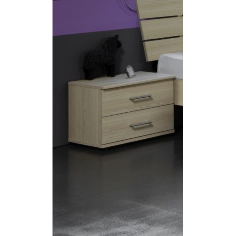 Easy Plus A ha 506697-Comodino con 2 cassetti, Pannelli con Particelle in faggio Chiaro, 38 x 52 x 40 cm