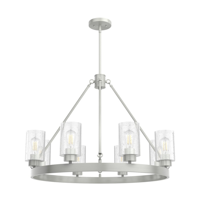 Eight Light Chandelier from the Hartland Collection in Brushed Nickel Finish by Hunter