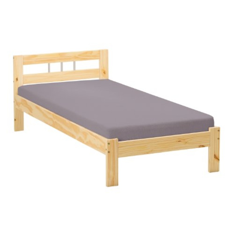 Inter Link Farm D20, Single bed frame 96x206x72 h cm, Colore Natural, Solid wood