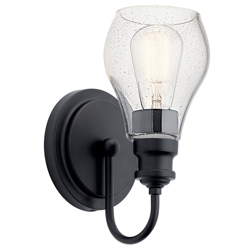 Kichler 45390BK One Light Wall Sconce, Black