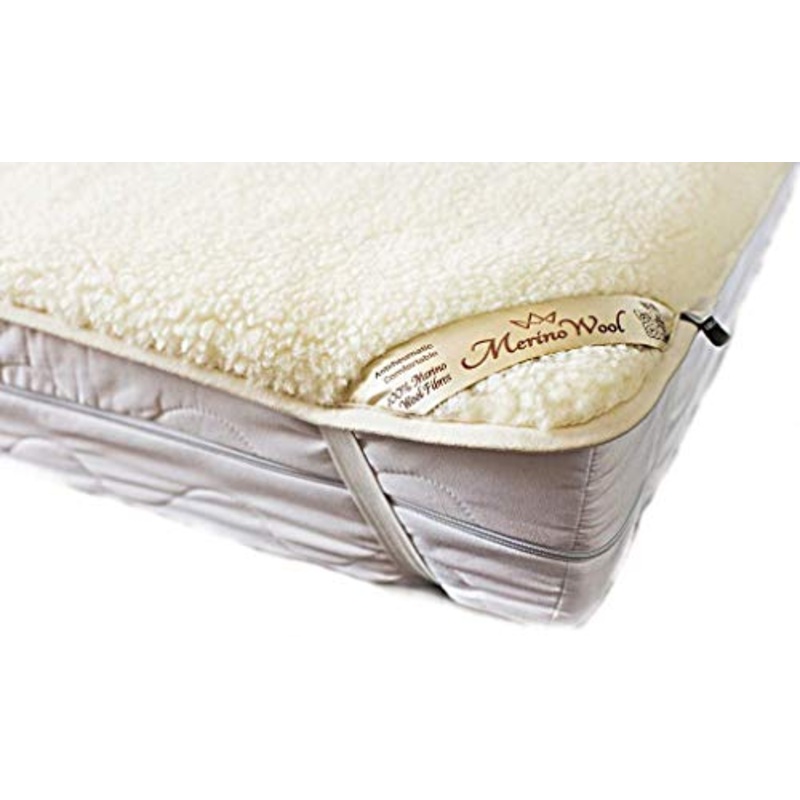 Merino Wool Mattress Topper Pad 90 x 190 letto singolo Vendita Coprimaterasso in Lana Merino , COPRIMATERASSO 90 x 190 cm ,Con elastici agli angoli.