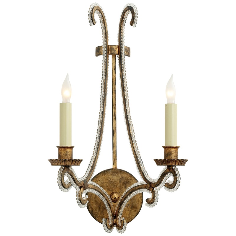 Two Light Wall Sconce from the Oslo Collection in Gilded Iron Finish by Visual Comfort Signature