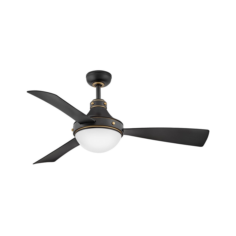 50″ LED Smart Fan from the Oliver Collection in Matte Black Finish by Hinkley