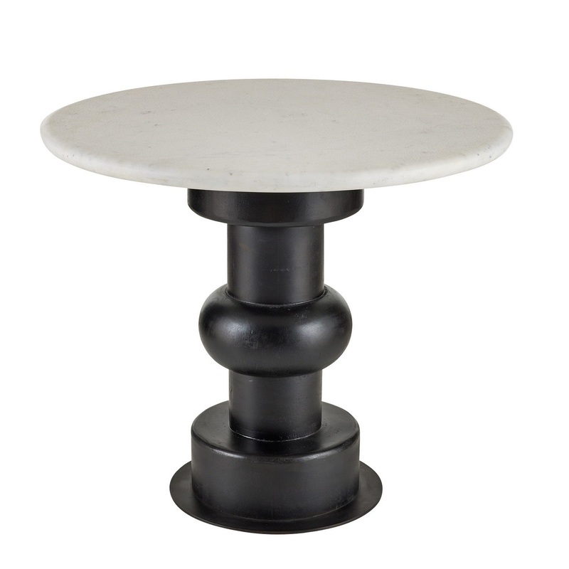 Arteriors FEI21 Devito End Table White/Ebony/Bronze