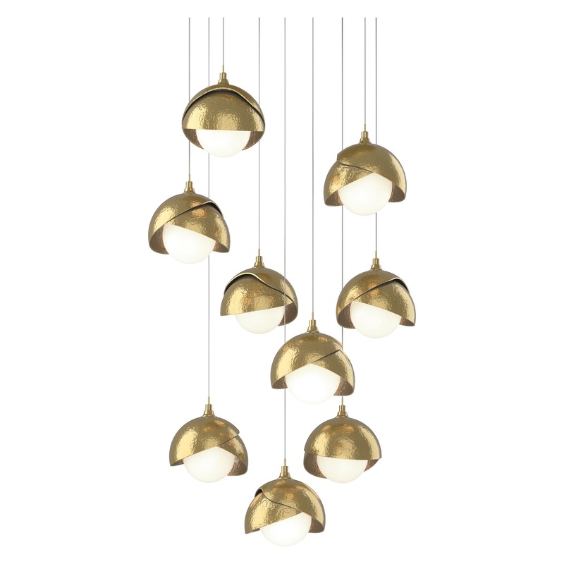Brooklyn 9-Light Double Shade Pendant Modern Brass Modern Brass