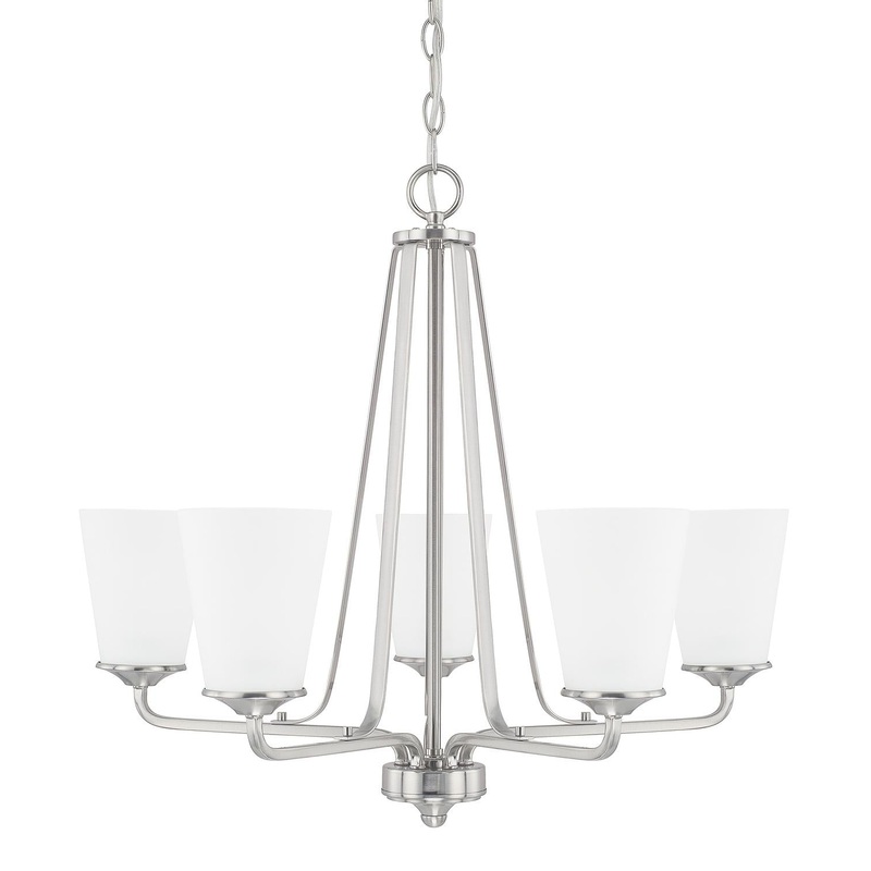 Capital Lighting 414151BN-331 Braylon 5 Light Chandelier Brushed Nickel