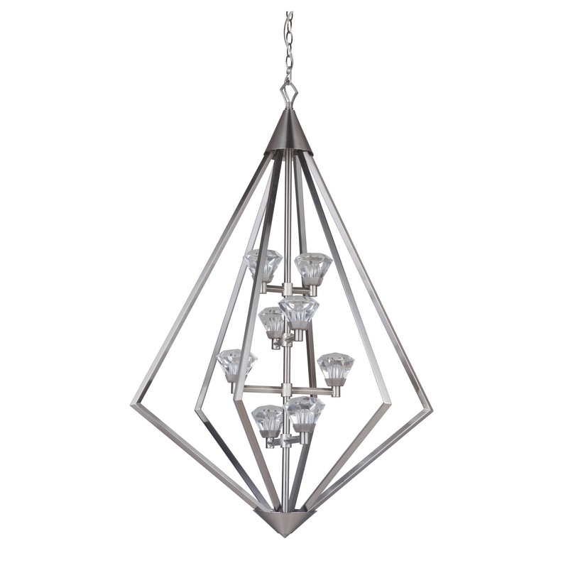 Craftmade 49738-BNK-LED Radiante Eight Light Foyer Pendant Brushed Polished Nickel (Discontinued)