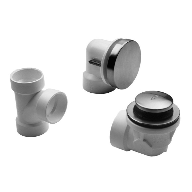 Drain Kit Satin Gold Brass Includes Toe Control Strainer with Round No Hole Faceplate Half Kit 2-3/16 Inch