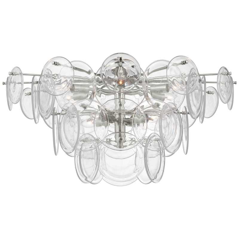 LED Flush Mount from the Loire Collection in Polished Nickel Finish by Visual Comfort Signature