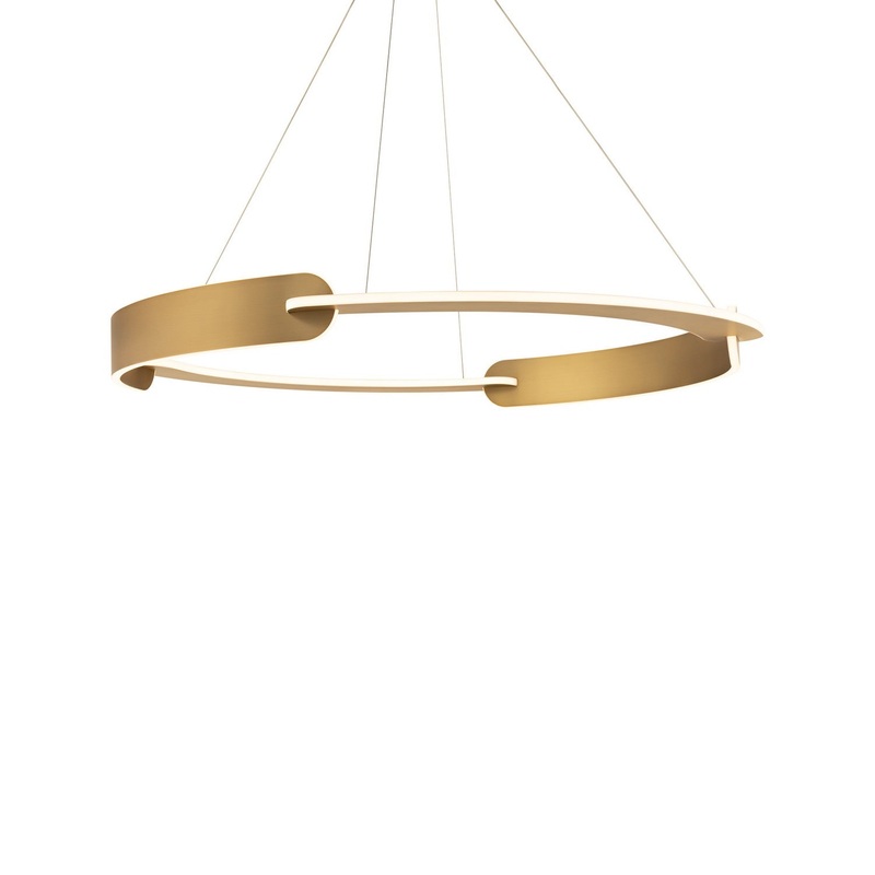 LED Pendant Chandelier from the Ilios Collection in Aged Brass Finish by Modern Forms