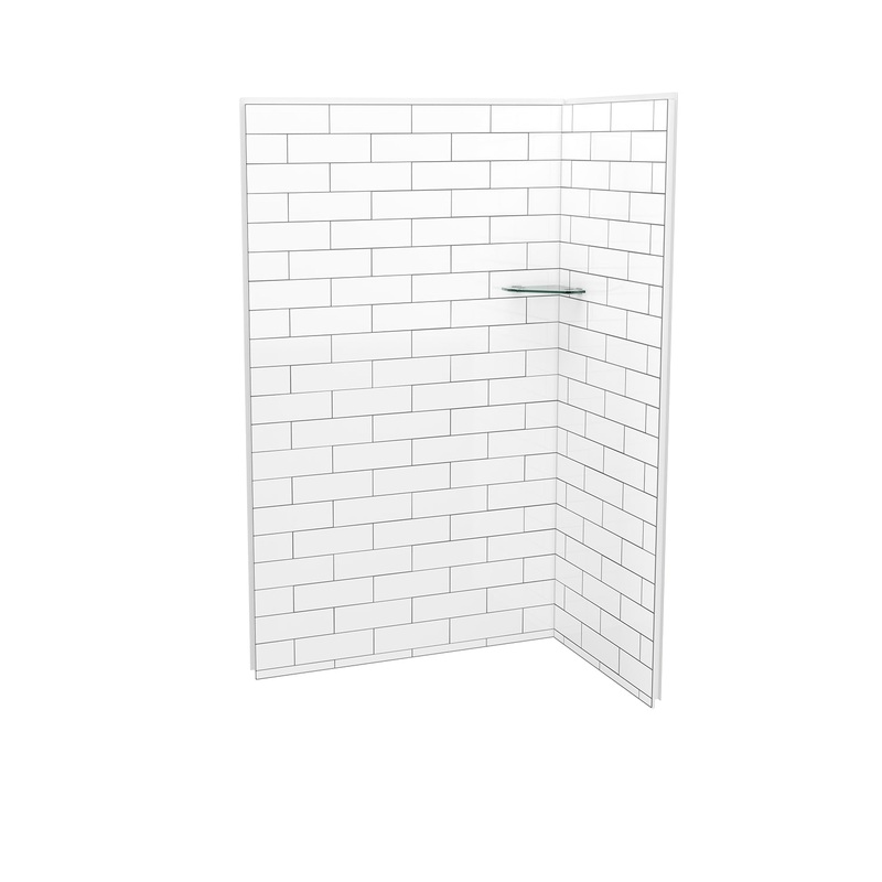 MAAX 107462-301-526 Utile 4836 Composite Direct-to-Stud Two-Piece Corner Shower Wall Kit in Metro Tux