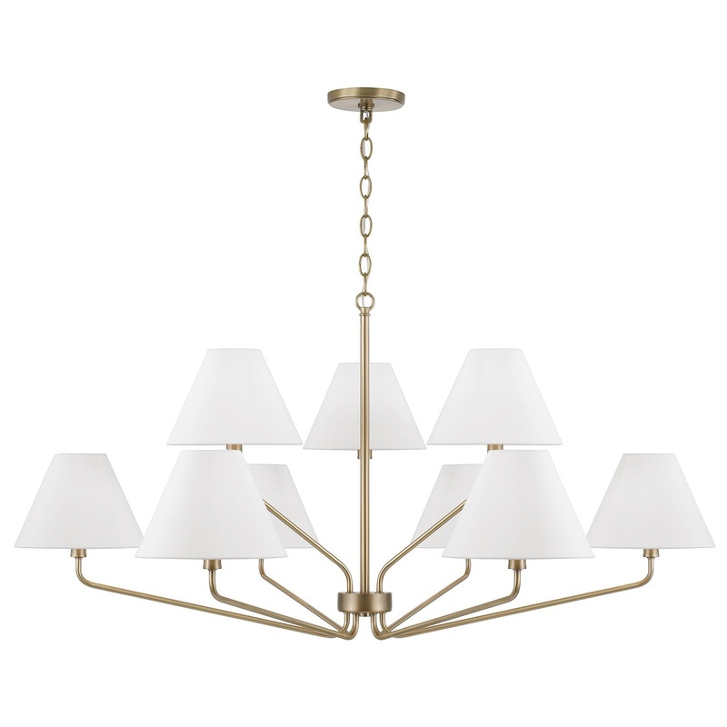 Nine Light Chandelier from the Chadwick Collection in Aged Brass Finish by Capital Lighting