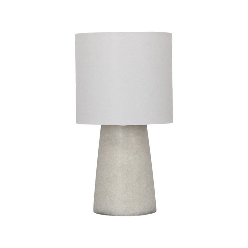Picolo 13.5″H Sandy Stone Table Lamp White