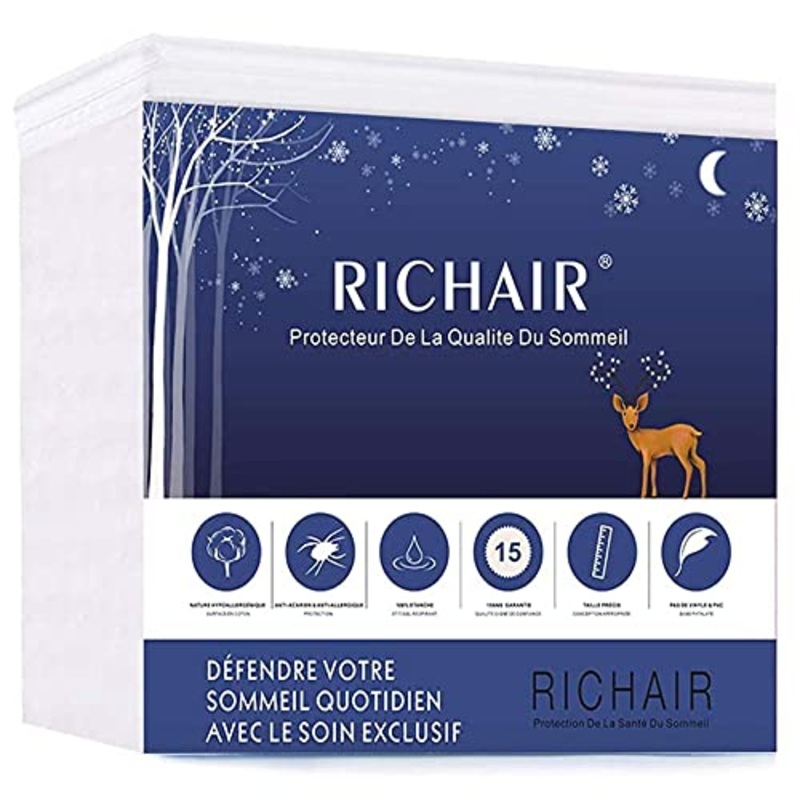 RICHAIR – Coprimaterasso Singolo Impermeabile 80×160 cm Bambini Proteggi Materasso Fino a 30 cm, Tessuto Cotone Oeko-Tex, Super Morbido & Traspirante, Anallergico, Antiacaro,Antibatterico