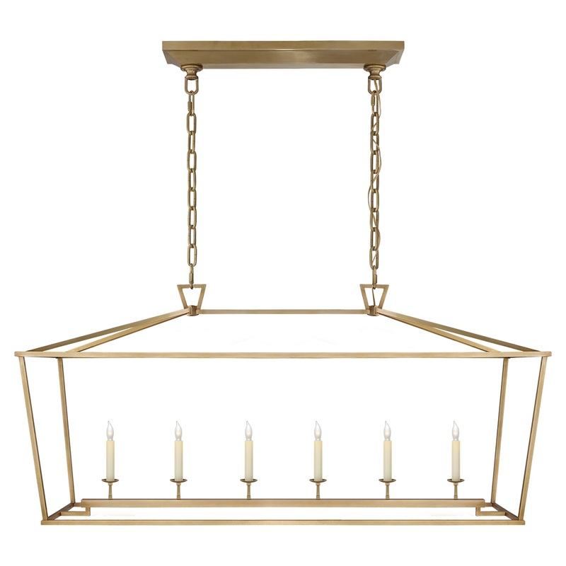 Six Light Lantern from the Darlana Collection in Antique-Burnished Brass Finish by Visual Comfort Signature