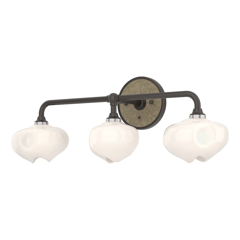 Ume 3-Light Curved Arm Bath Sconce Oil Rubbed Bronze Soft Gold