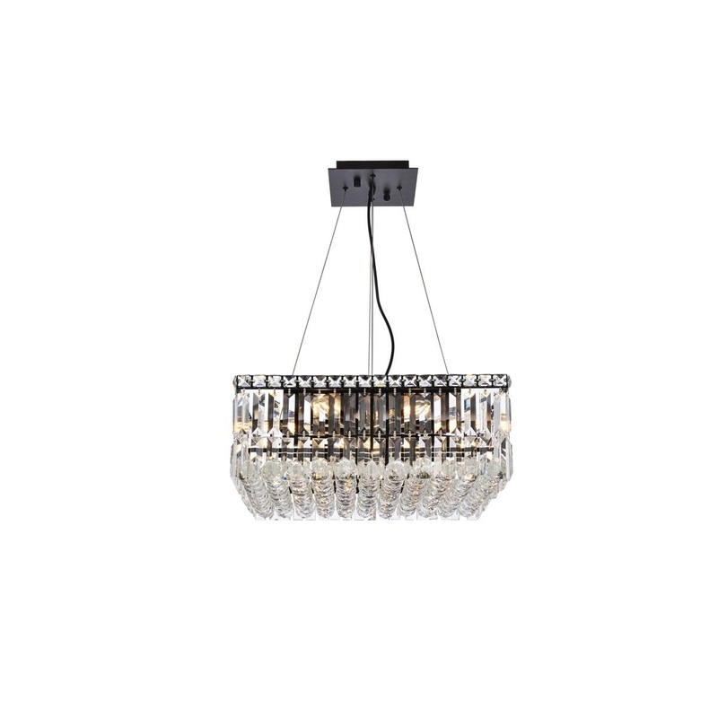 12 Light Chandelier from the Maxime Collection in Black And Clear Finish by Elegant Lighting