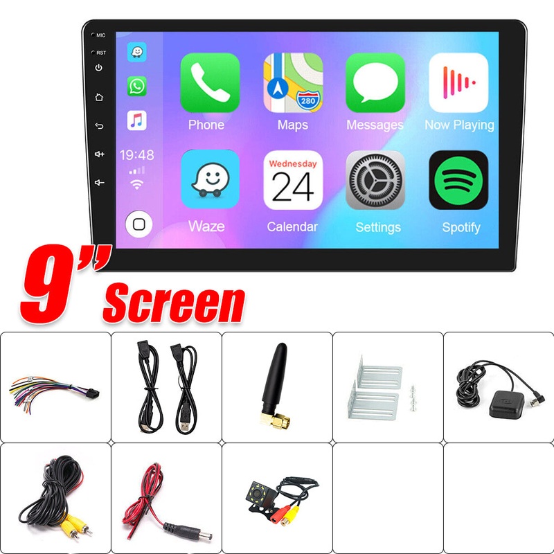 9″ Car Radio 2 DIN GPS FM RDS WIFI w/ Rear Camera For Android Auto IOS CarPlay