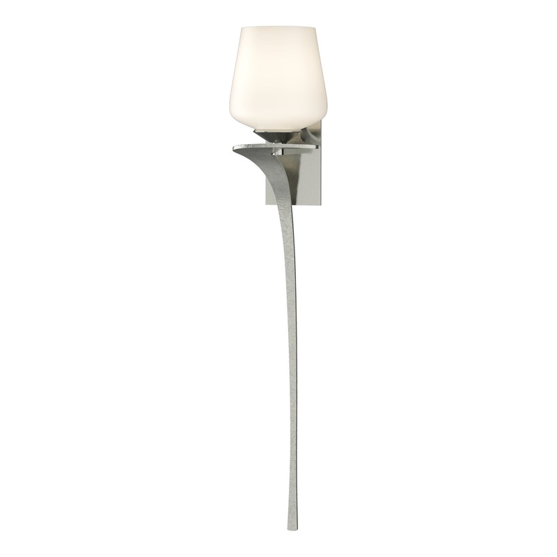 Antasia Single Glass 1-Light Sconce Sterling Left