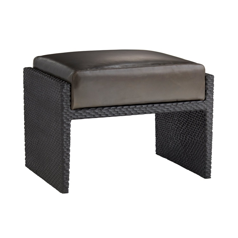 Arteriors 4892 Isaiah Ottoman Graphite