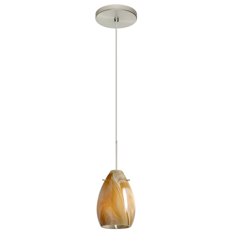Besa 1XT-1713HN-SN Pera One Light Pendant Satin Nickel
