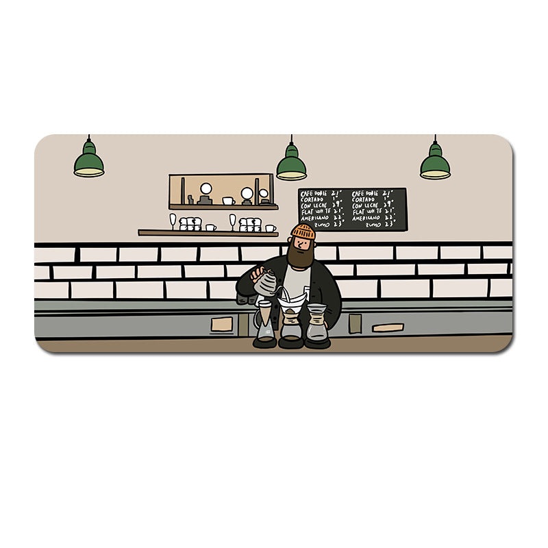 Extended Gaming Mousepad (90x40x0.4cm) – Big Beard Uncle Design, Stitched Edges – Style 2