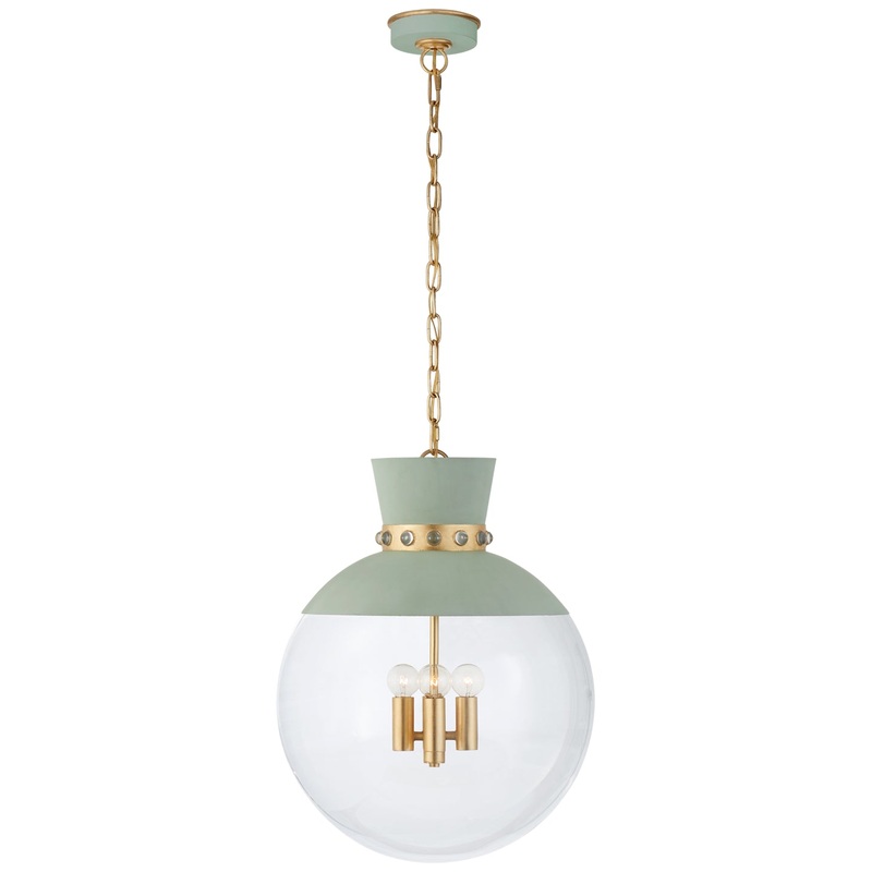 Four Light Pendant from the Lucia Collection in Celadon And Gild Finish by Visual Comfort Signature