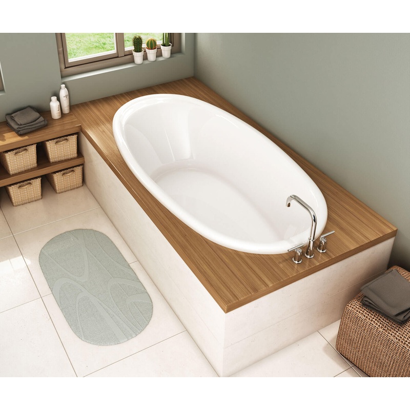 MAAX 106168-097-001 Saturna 7236 Acrylic Drop-in End Drain Combined Whirlpool & Aeroeffect Bathtub in White