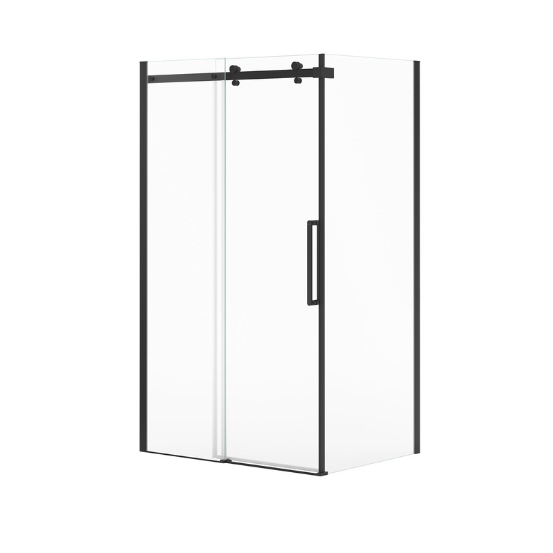 MAAX 136542-810-340-000 Halo Pro GS Return Panel for 32 in. Base with GlassShield glass in Matte Black