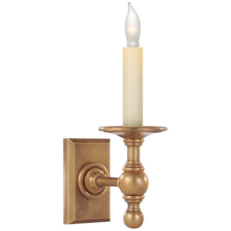 One Light Wall Sconce from the Classic Collection in Hand-Rubbed Antique Brass Finish by Visual Comfort Signature