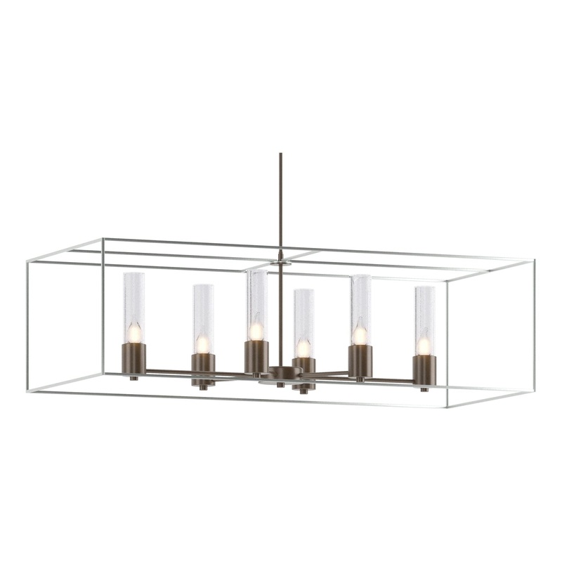 Portico Pendant Bronze Vintage Platinum Seeded Clear Glass (II)