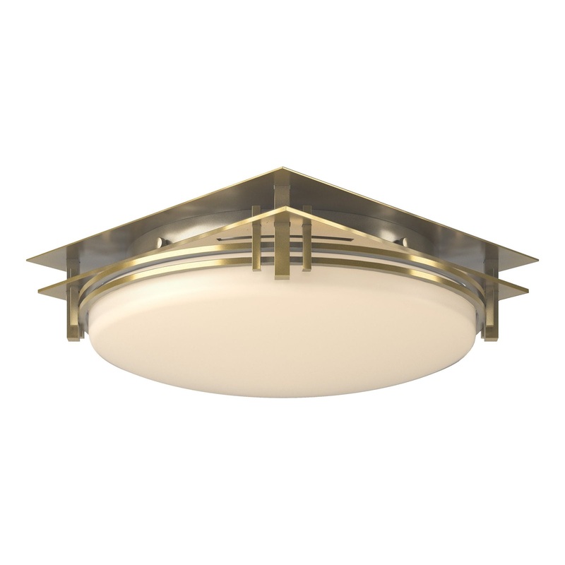 Banded Semi-Flush Modern Brass