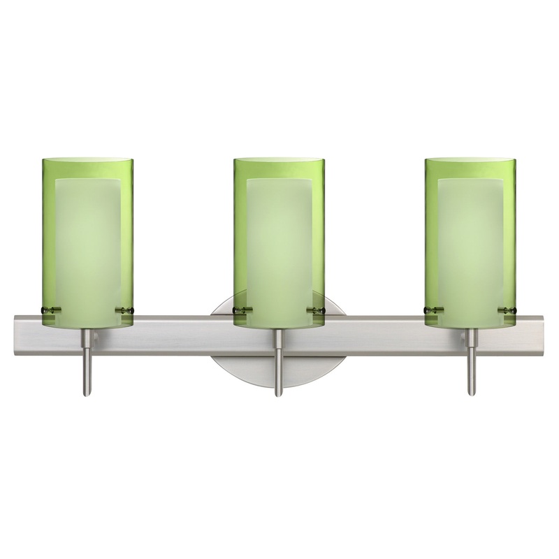Besa 3SW-L44007-SN Pahu Three Light Wall Sconce Satin Nickel