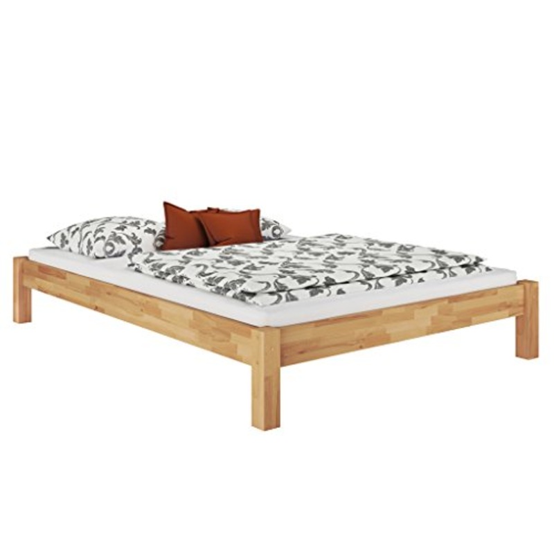 Erst-Holz Tre Varianti di Solido Matrimoniale futon 160×200 in Faggio massello Laccato V-60.84-16, Accessori:Doghe in Assi di Legno rigide e materassi incl.