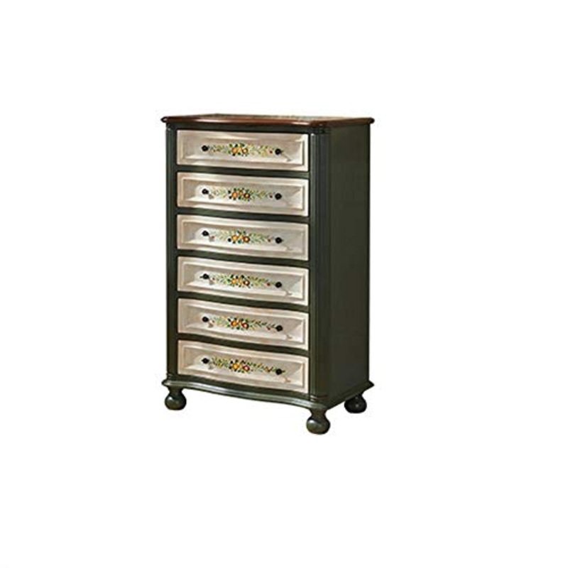Heqianqian Cassettiera A Credenza Dipinte a Mano Retro Cassette Rustic Painted Vecchi cassetti mobili Armadi Decorazione for Soggiorno Mobili per Camera da Letto (Color : Green, Size : 81x48x127cm)