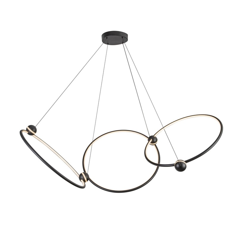 LED Chandelier from the Isho Collection in Black Finish by Kuzco Lighting