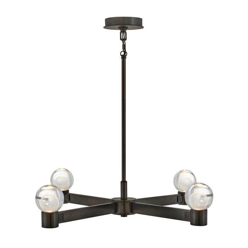LED Chandelier from the Lyric Collection in Black Oxide Finish by Fredrick Ramond