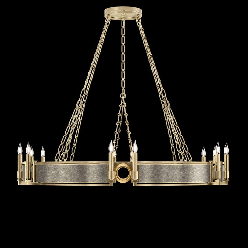 Mirage 49.75″W Round Chandelier Soft Gold Leaf/Brass/Coco