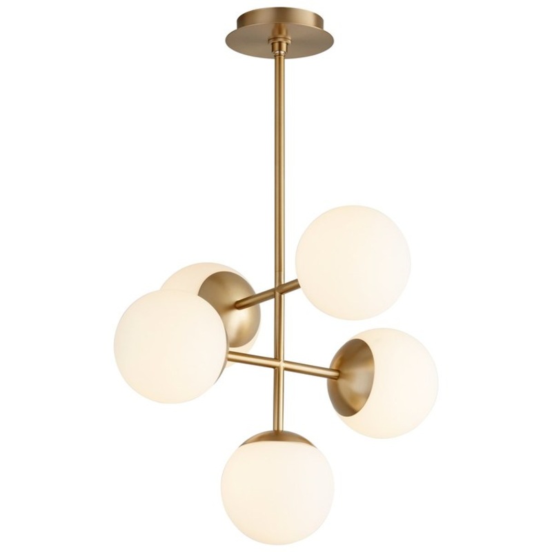Nebula Five-Light 6″ LED Pendant – Aged Brass