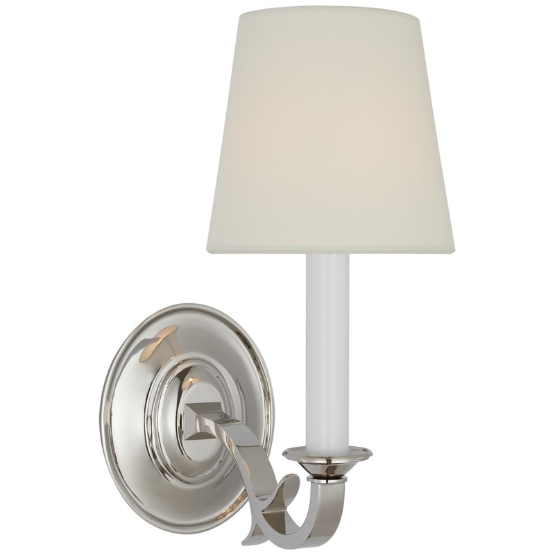 One Light Wall Sconce from the Channing Collection in Polished Nickel Finish by Visual Comfort Signature
