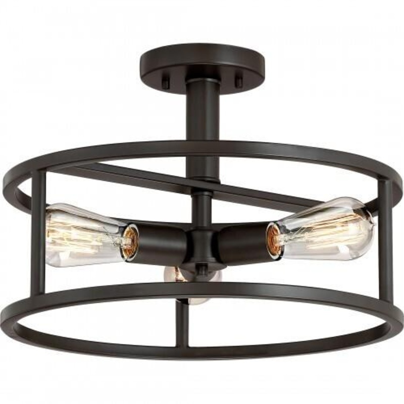 Quoizel NHR1715WT New Harbor Semi flush wstrn brnz 3lts Semi-Flush Mount